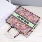 Dior book tote with dioramour graffitiLatte Multicolor Dioramour Graffiti Embroidery Pink