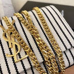 Saint Laurent Kate Small Chain Bag In Canvas For Women 20cm YSL 469390FAACG9583