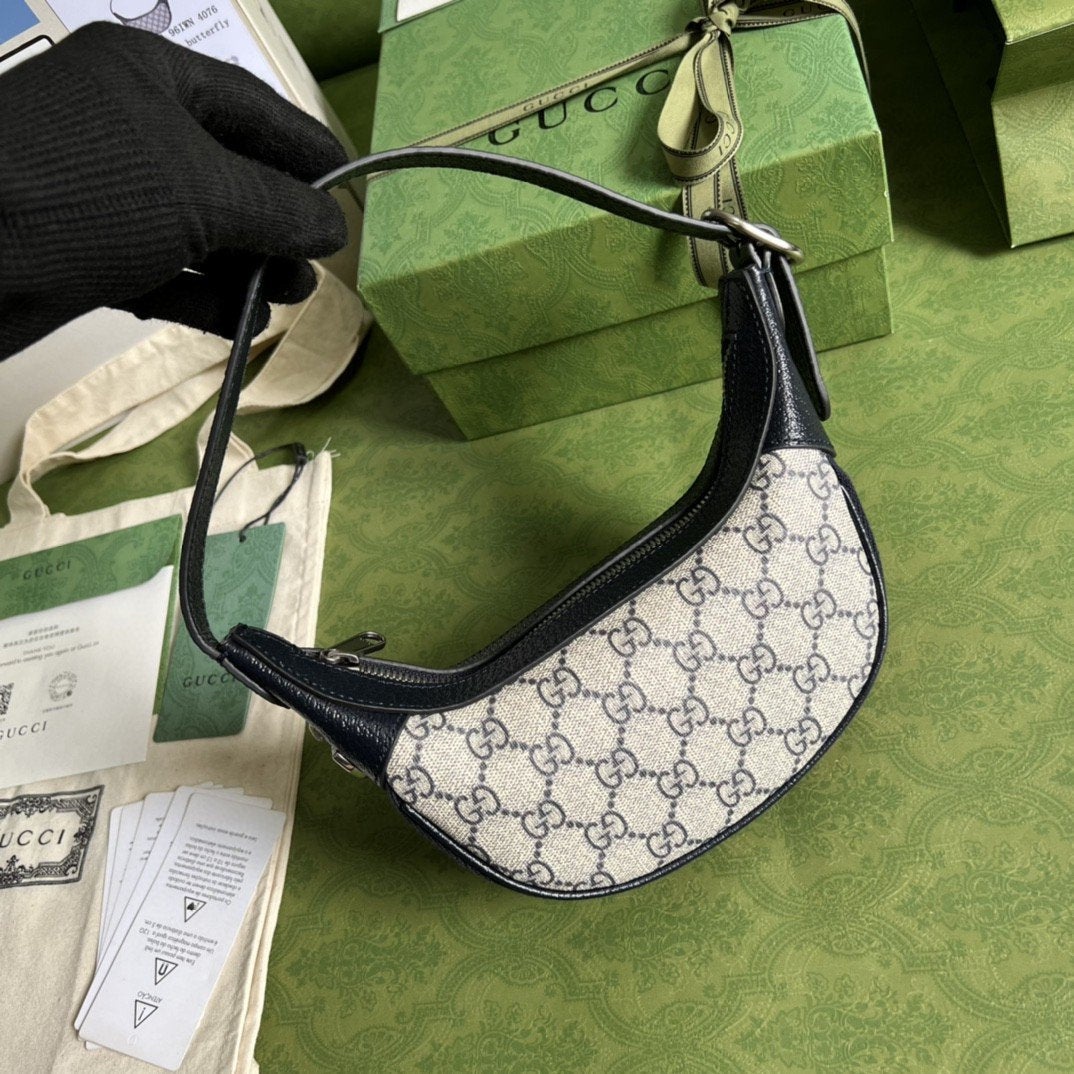 Gucci Ophidia GG Mini Bag Beige And Blue GG Supreme Canvas For Women 7.9in/20cm