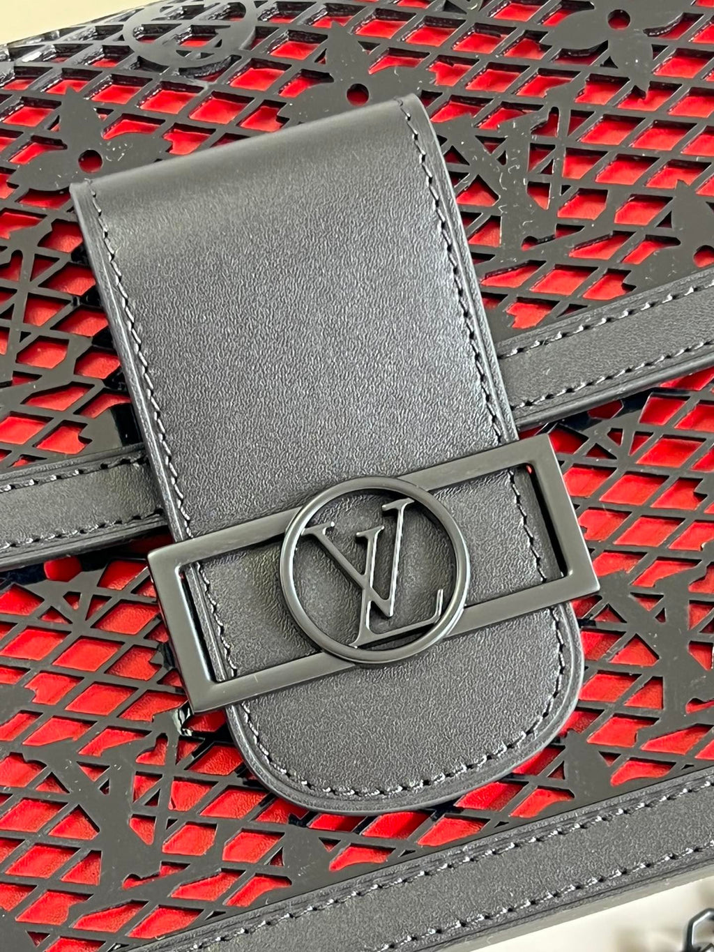 Louis Vuitton Limited Dauphine MM Bags By Nicolas Ghesquière With Monogram Lace Black For Women 25cm