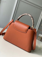 Louis Vuitton Woven Capucines Python Handle Bag 27cm Taurillon Leather Spring/Summer Collection N98388 Cognac