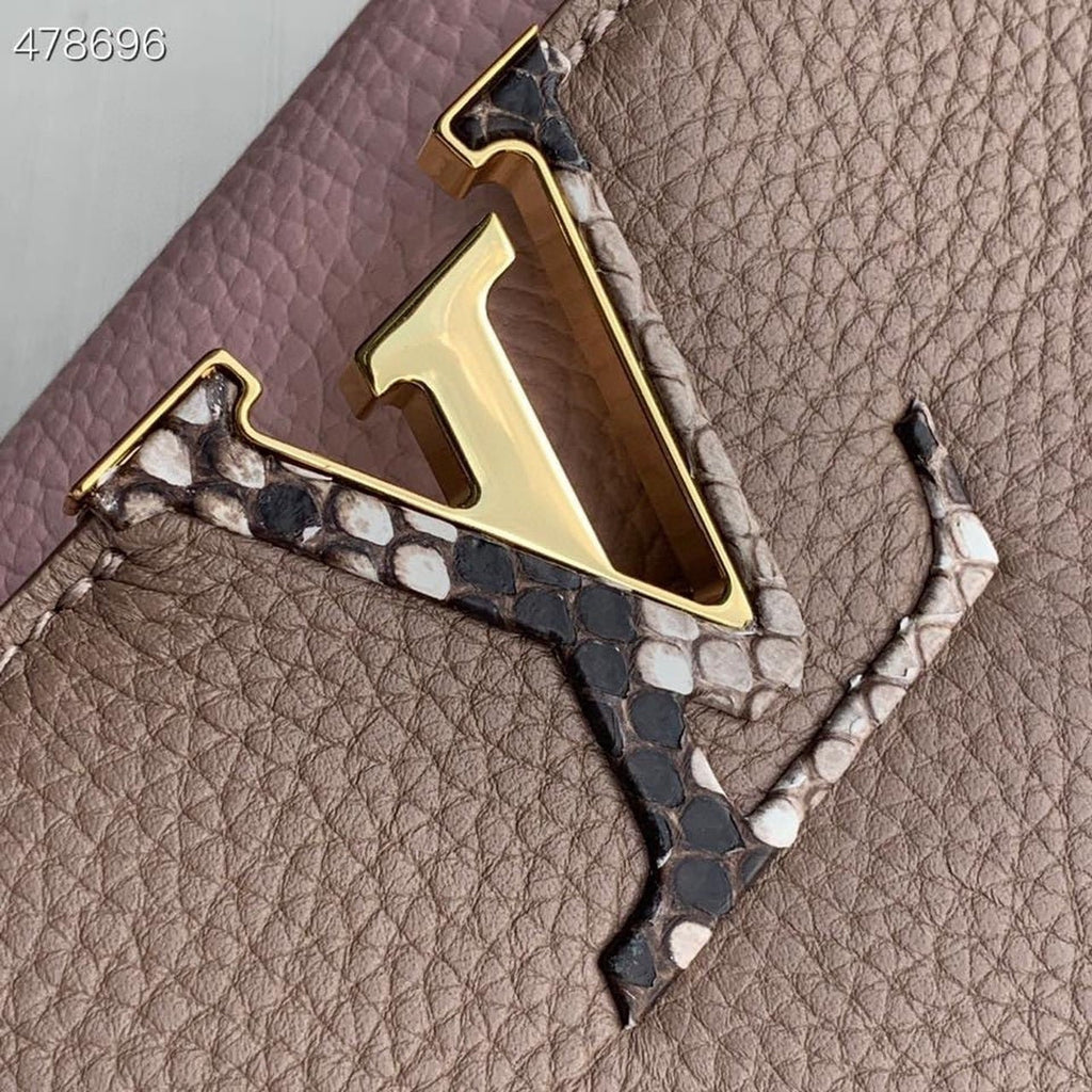 Louis Vuitton Woven Capucines Python Handle Bag 31cm Taurillon Leather Spring/Summer Collection N92802 Pebble