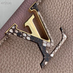 Louis Vuitton Woven Capucines Python Handle Bag 31cm Taurillon Leather Spring/Summer Collection N92802 Pebble