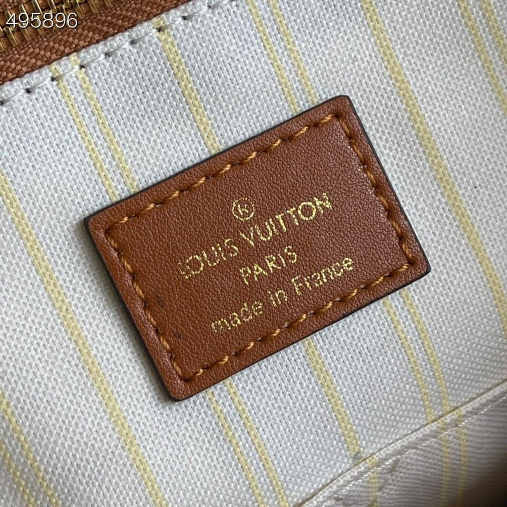 Louis Vuitton OnTheGo MM Bag 35cm Raffia/Cowhide Leather Spring/Summer Collection M57707 Tan