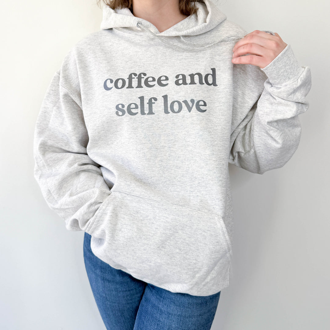 Coffee and Self Love Hoodie  |  Silver Shimmer Ink