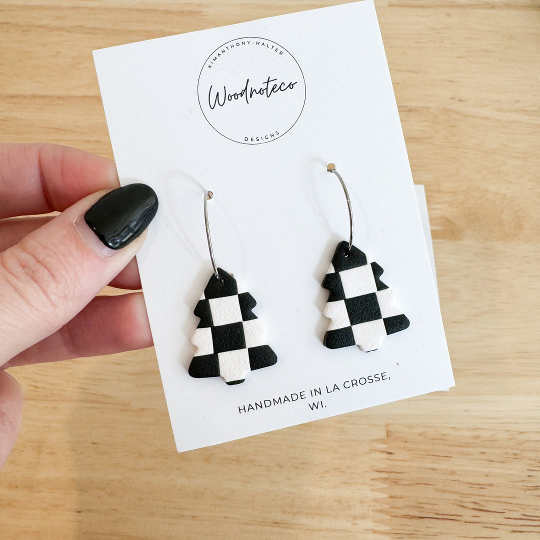 Checker Tree Clay Earrings  |  Featured Brand