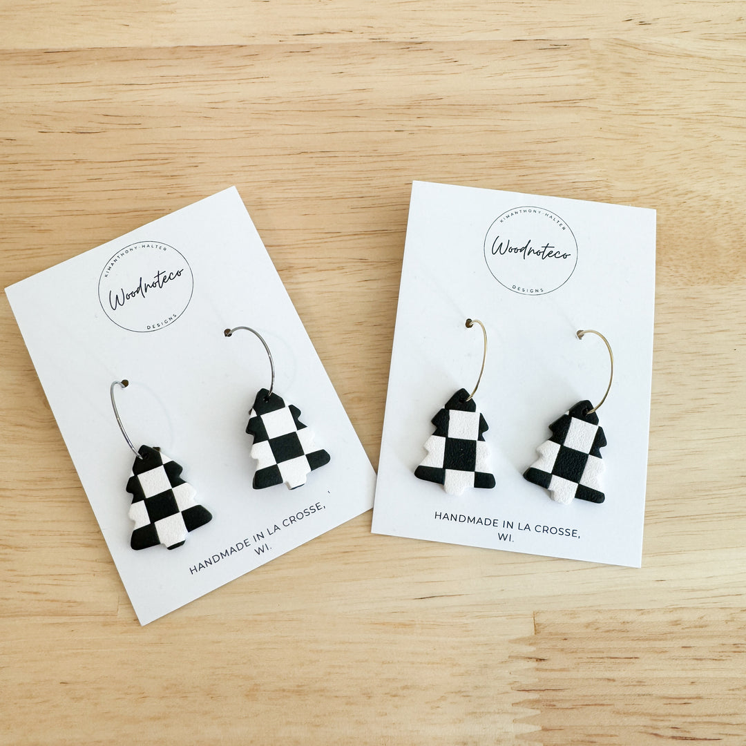 Checker Tree Clay Earrings  |  Featured Brand