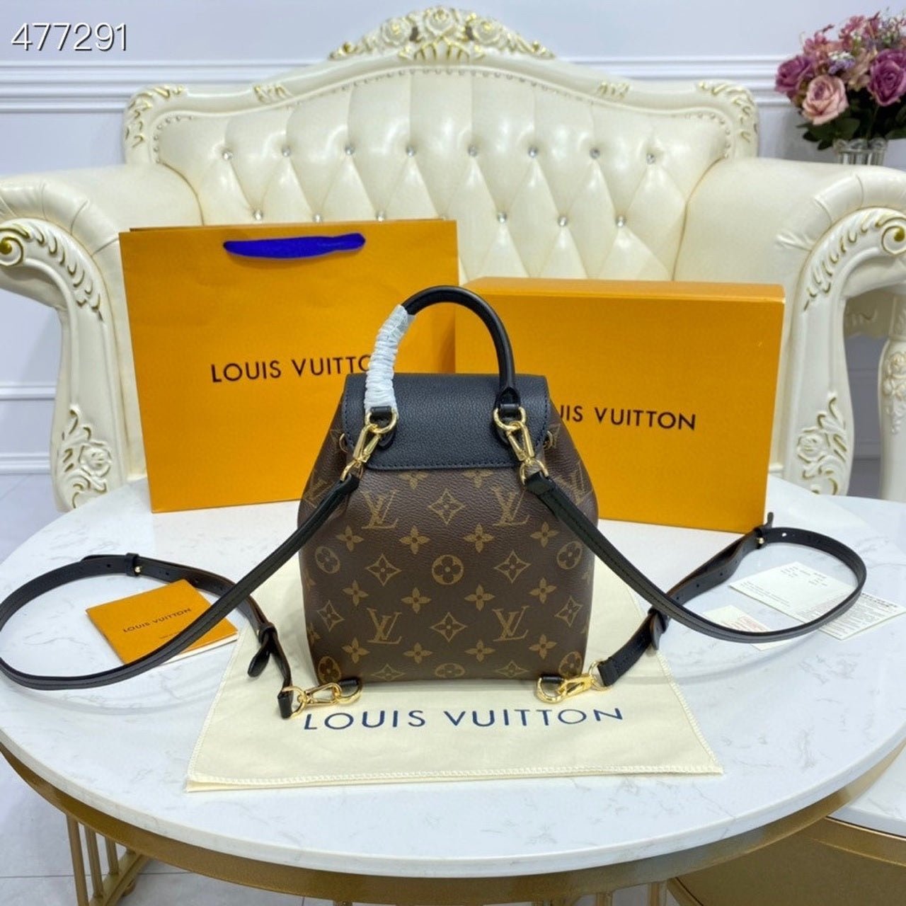 Louis Vuitton Montsouris BB Bag Monogram Canvas Spring/Summer Collection M44502 Brown/Black
