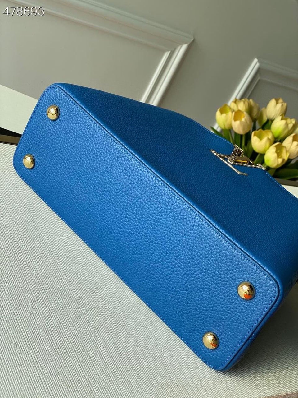 Louis Vuitton Woven Capucines Python Handle Bag 27cm Taurillon Leather Spring/Summer Collection N98388 Blue
