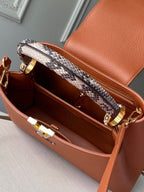 Louis Vuitton Woven Capucines Python Handle Bag 31cm Taurillon Leather Spring/Summer 2021 Collection N98388 Cognac