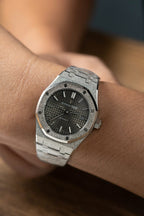 Audemars Piguet 15454 Fosted Gold Watch Grey Dial 37mm