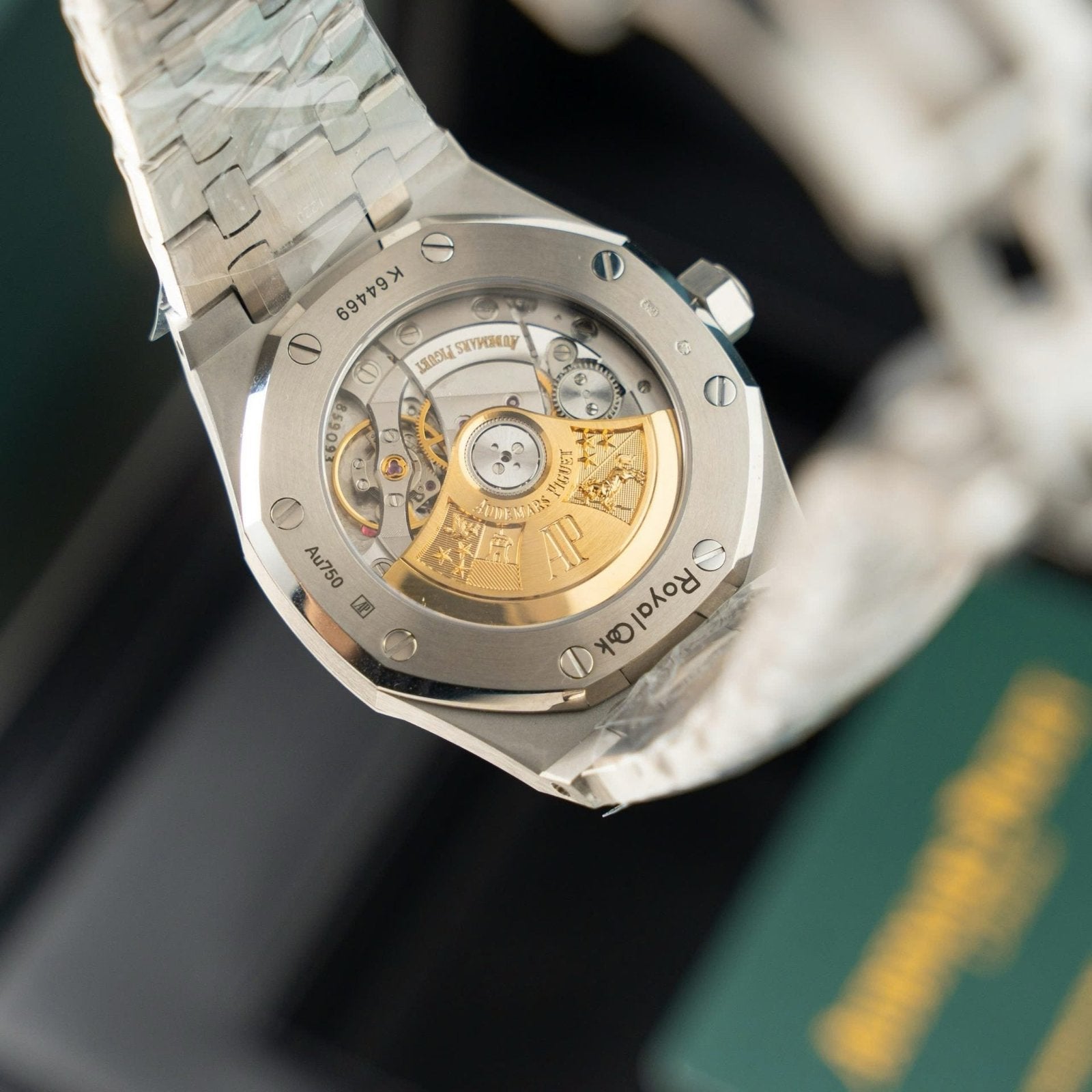 Audemars Piguet 15454 Fosted Gold Watch Grey Dial 37mm