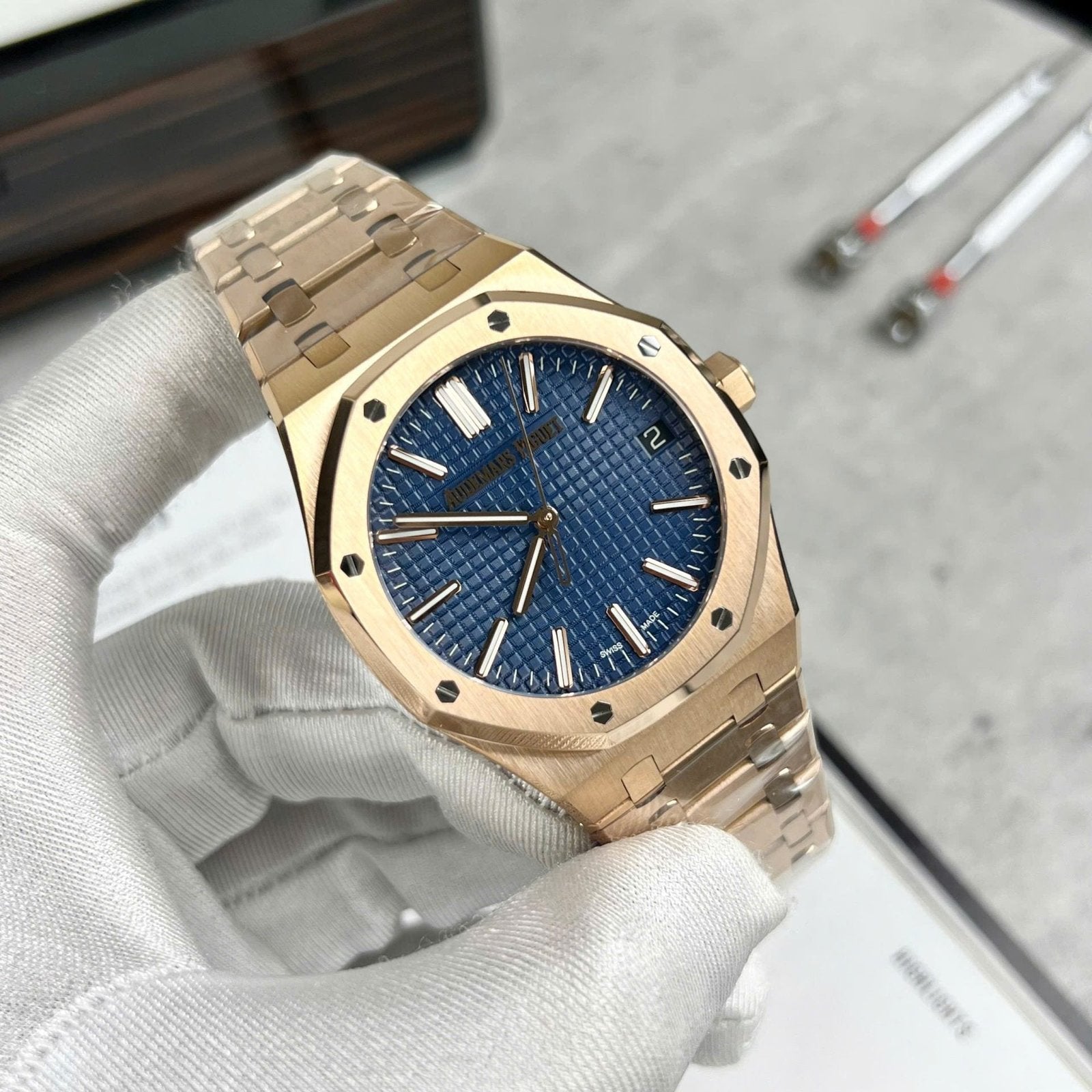 Audemars Piguet 15500 Watch Blue Dial 41mm