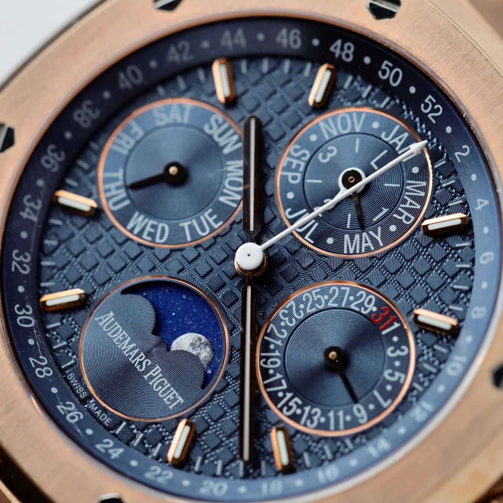 Audemars Piguet 26574 Blue Dial Watch 18K Gold Wrapped 41mm