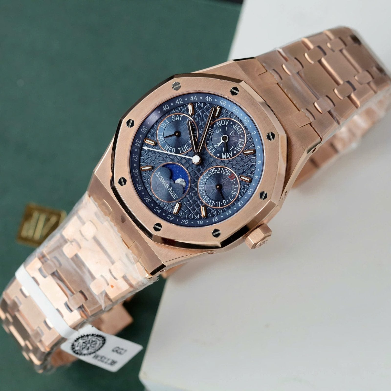 Audemars Piguet 26574 Blue Dial Watch 18K Gold Wrapped 41mm