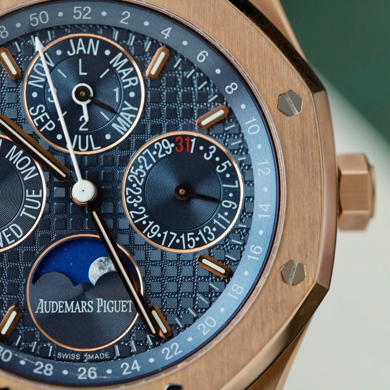 Audemars Piguet 26574 Blue Dial Watch 18K Gold Wrapped 41mm