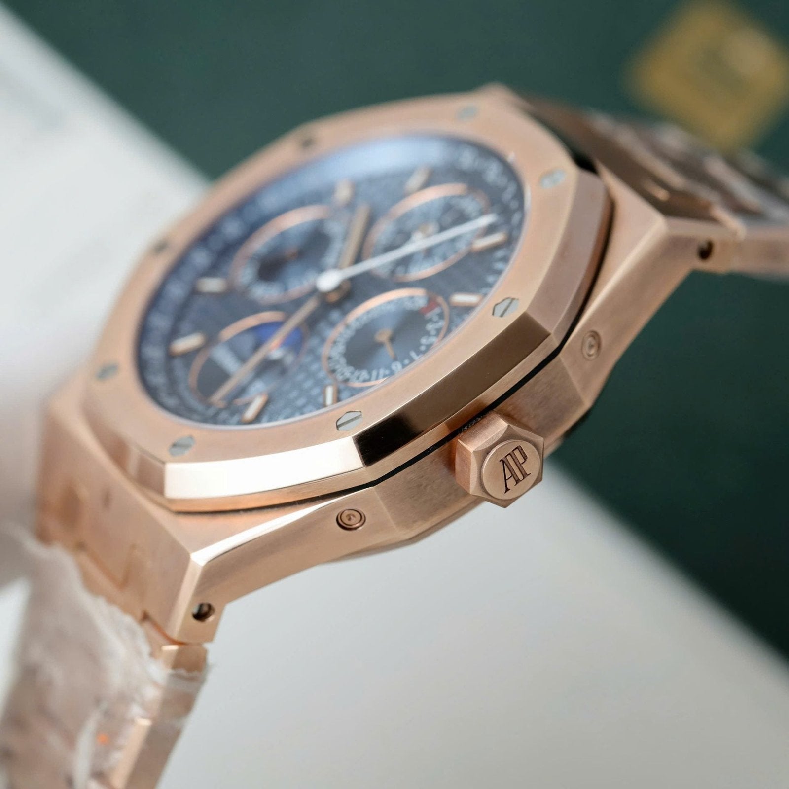 Audemars Piguet 26574 Blue Dial Watch 18K Gold Wrapped 41mm