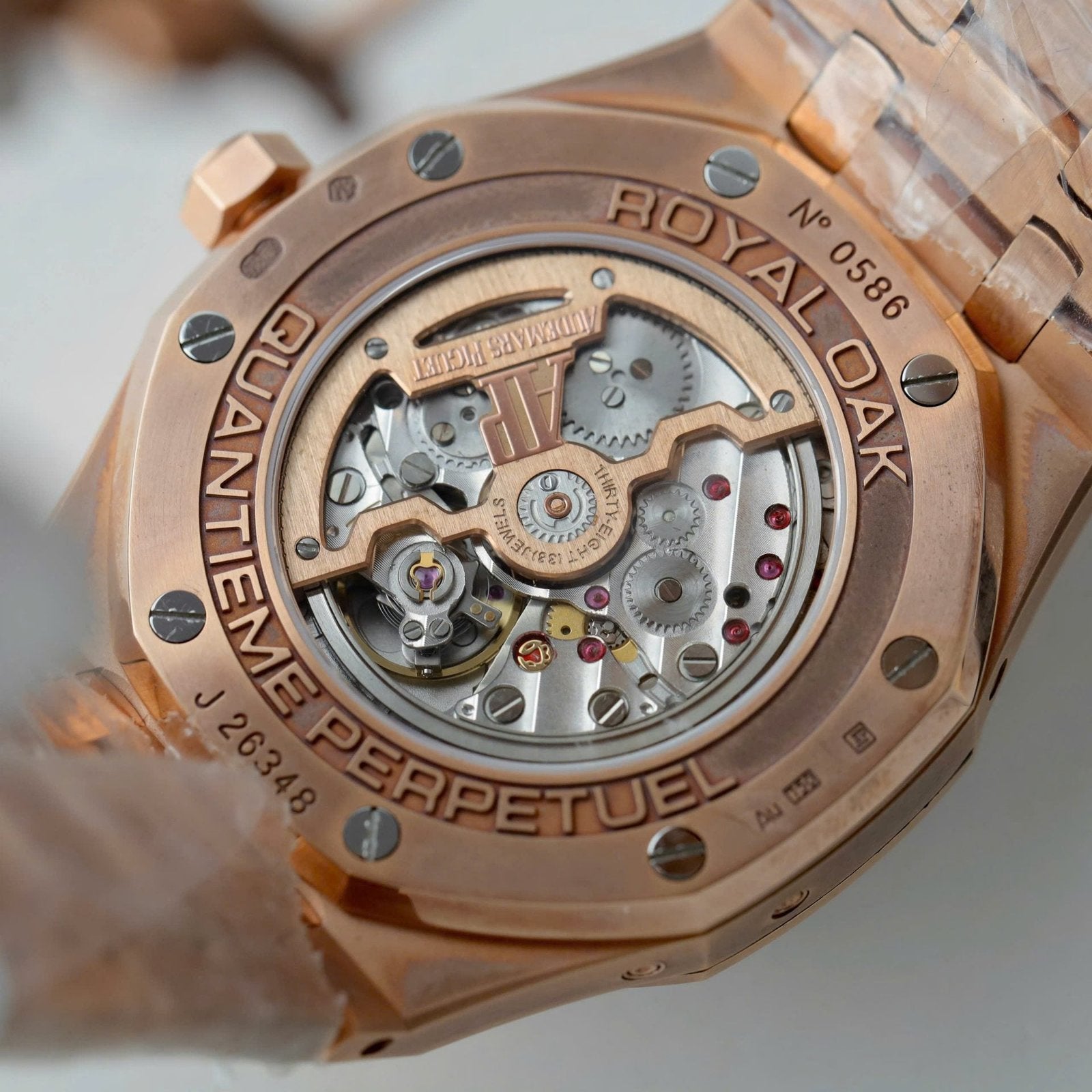 Audemars Piguet 26574 Blue Dial Watch 18K Gold Wrapped 41mm