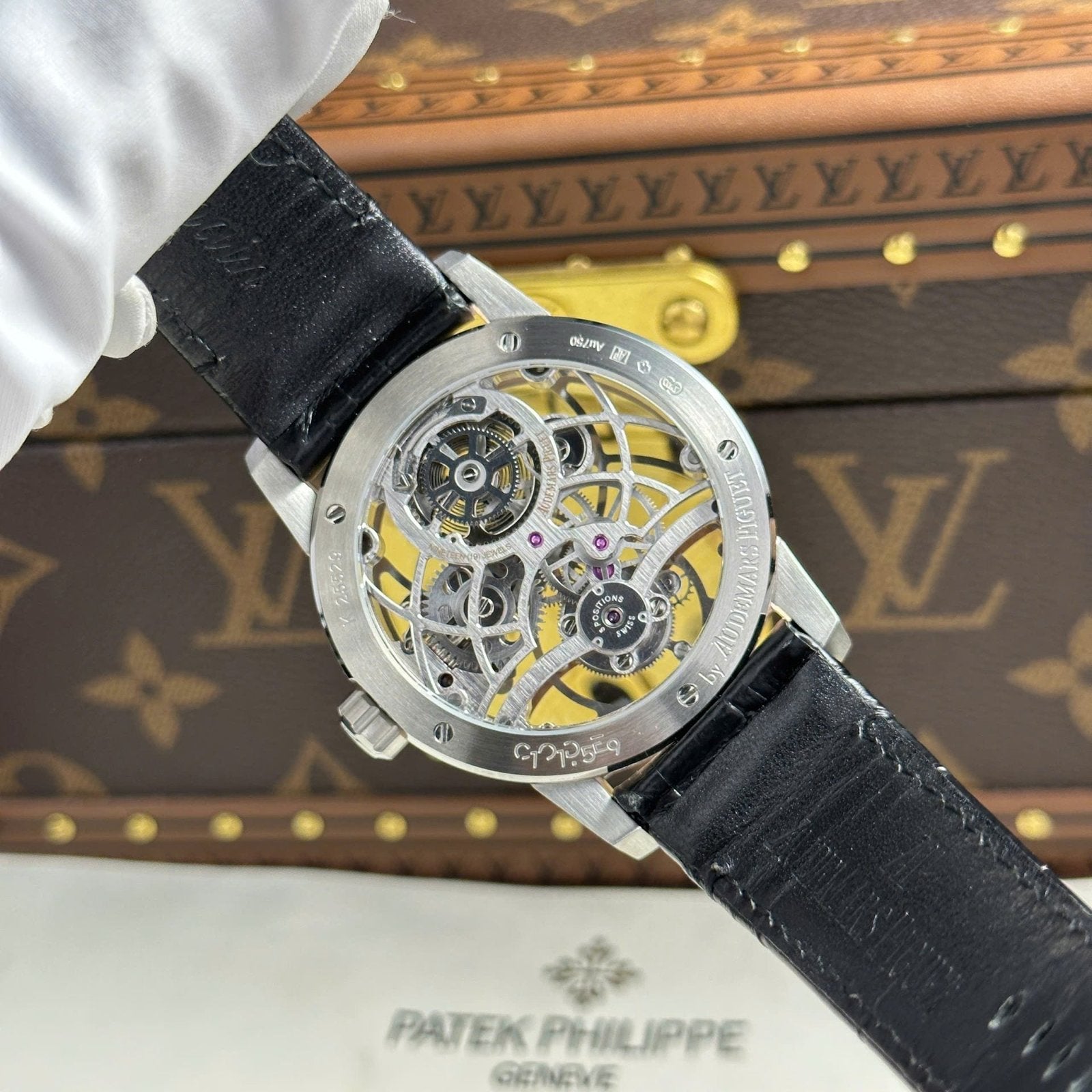 Audemars Piguet 26600 Tourbillon Openworked Watch Leather Strap 41mm