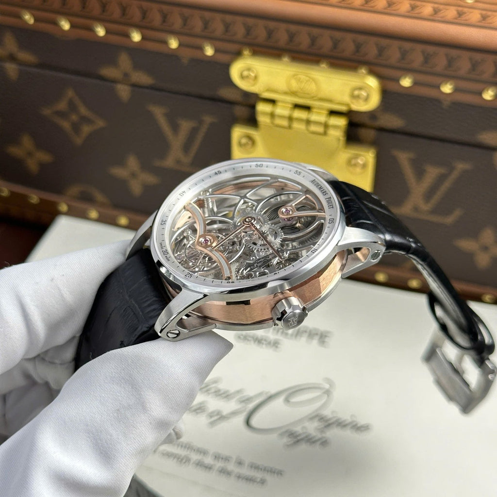 Audemars Piguet 26600 Tourbillon Openworked Watch Leather Strap 41mm