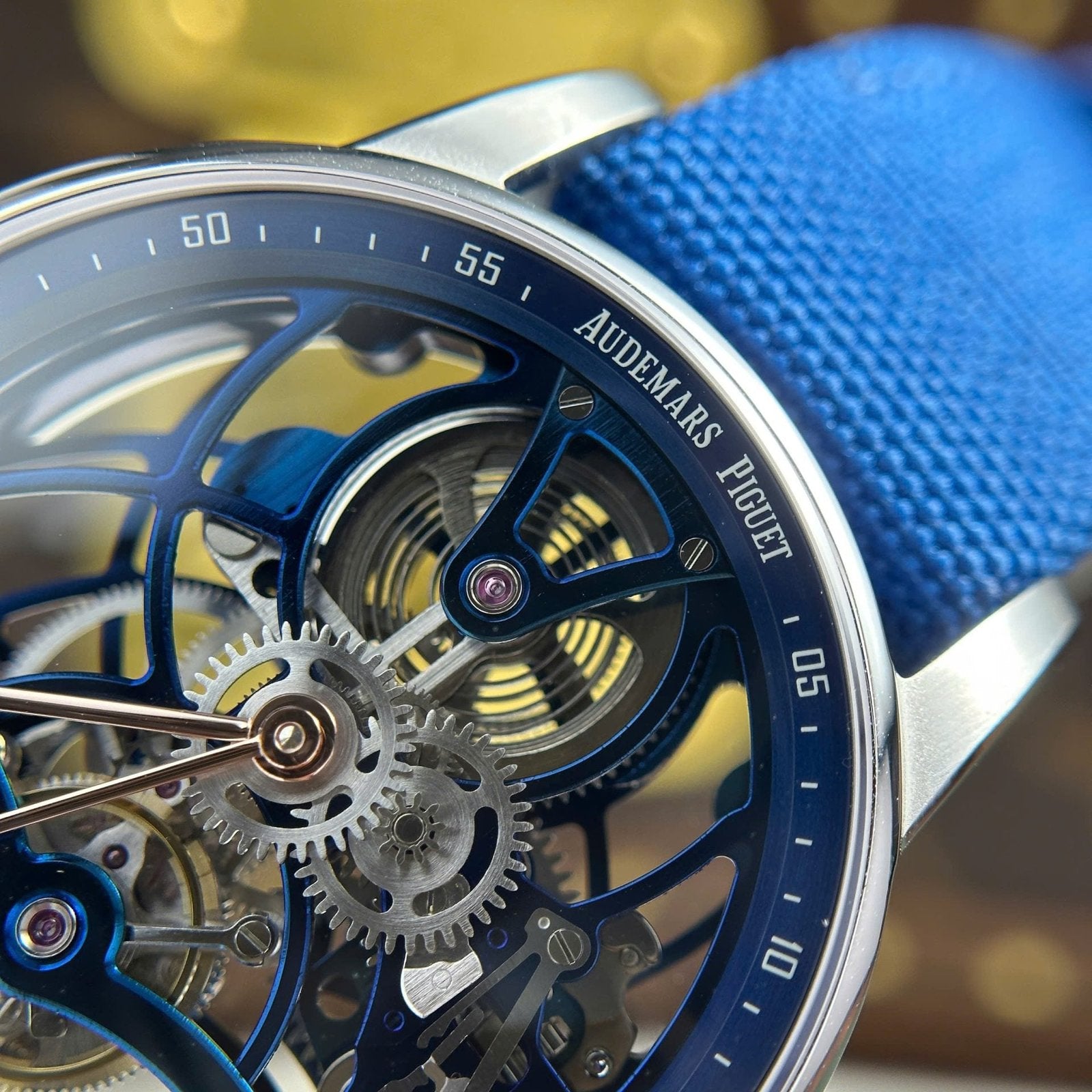 Audemars Piguet 26600 Tourbillon Openworked Watch Blue 41mm