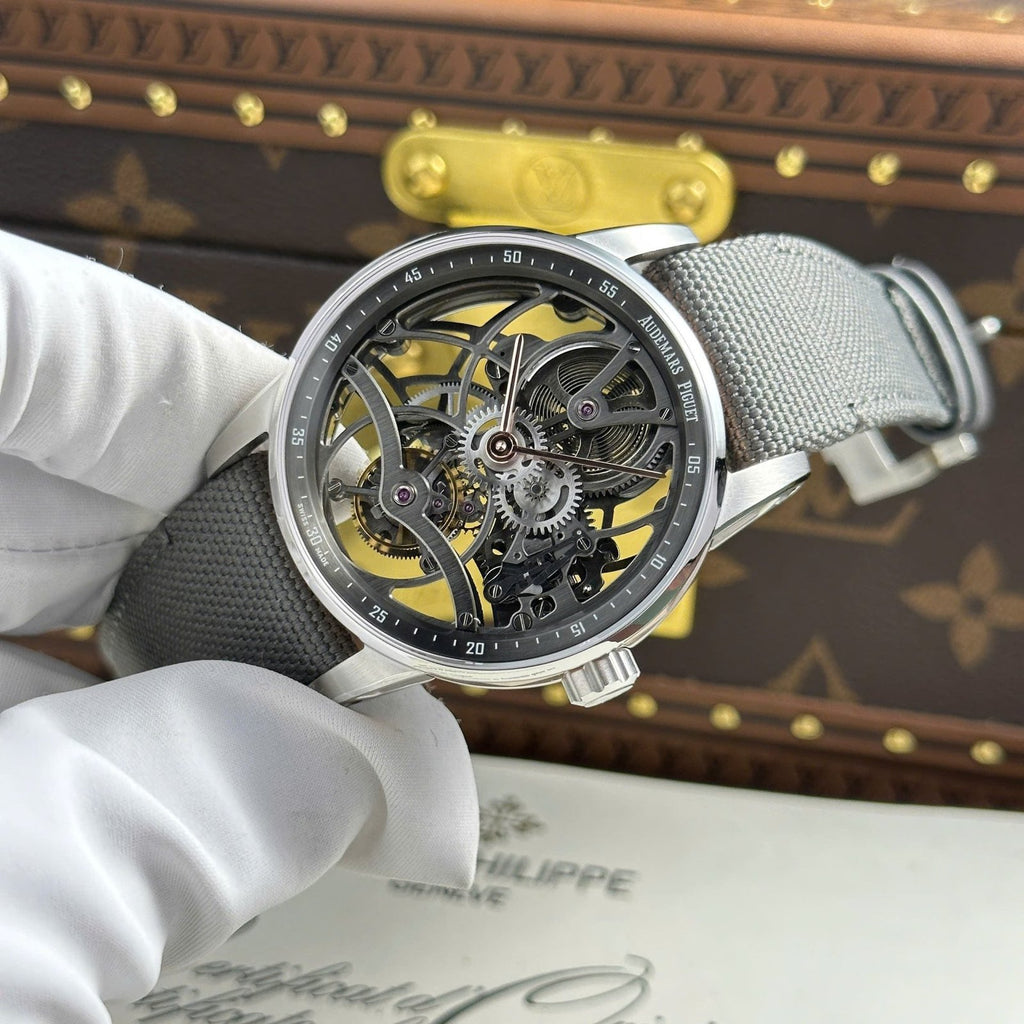 Audemars Piguet 26600 Tourbillon Openworked Watch Gray 41mm