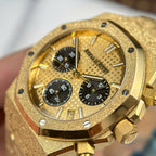 Audemars Piguet Watch Royal Oak Chronograph Frosted Gold 26240 Yellow Dial 41mm