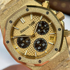 Audemars Piguet Watch Royal Oak Chronograph Frosted Gold 26240 Yellow Dial 41mm