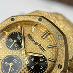 Audemars Piguet Watch Royal Oak Chronograph Frosted Gold 26240 Yellow Dial 41mm