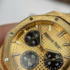 Audemars Piguet Watch Royal Oak Chronograph Frosted Gold 26240 Yellow Dial 41mm