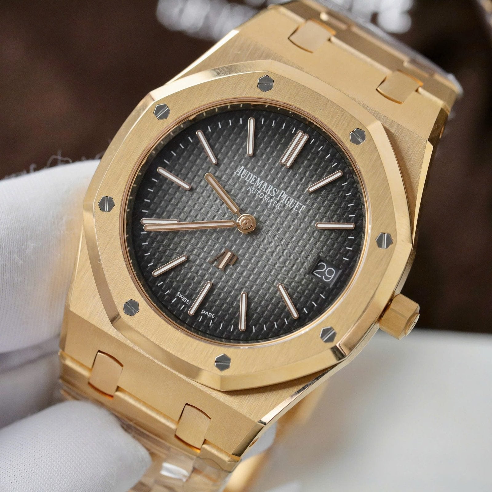 Audemars Piguet Watch Royal Oak Jumbo 16202OR Gold Wrapped 39mm