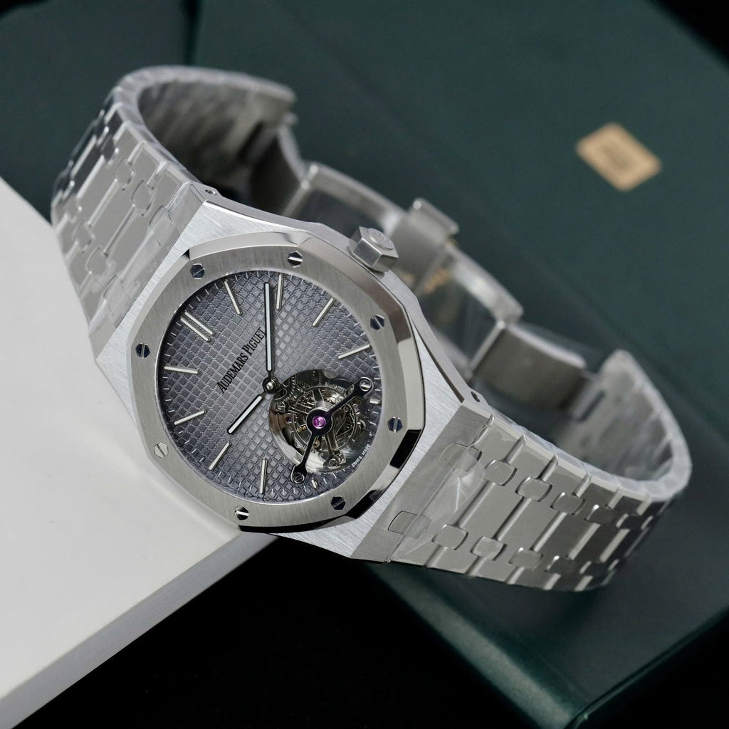 Audemars Piguet Watch Royal Oak Tourbillon Gray Dial Metal Wire 41mm