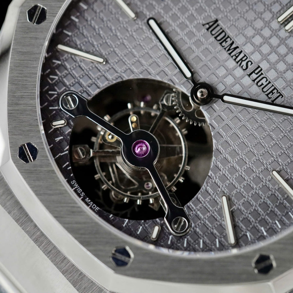 Audemars Piguet Watch Royal Oak Tourbillon Gray Dial Metal Wire 41mm