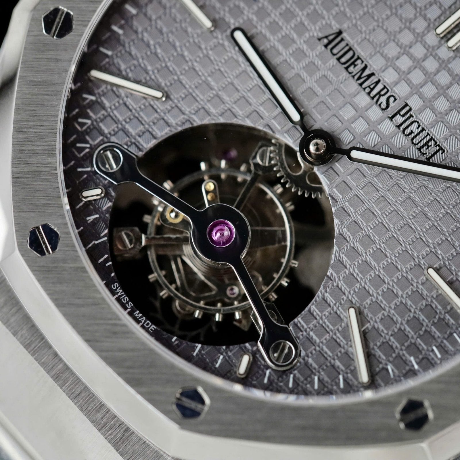 Audemars Piguet Watch Royal Oak Tourbillon Gray Dial Metal Wire 41mm