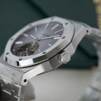 Audemars Piguet Watch Royal Oak Tourbillon Gray Dial Metal Wire 41mm