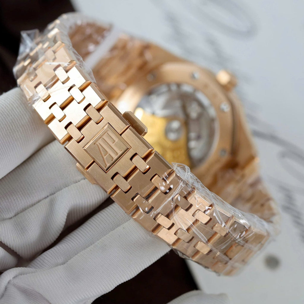 Audemars Piguet White Dial Watch 18K Gold Wrapped 37mm
