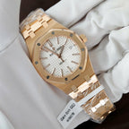 Audemars Piguet White Dial Watch 18K Gold Wrapped 37mm