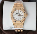 Audemars Piguet White Dial Watch 18K Gold Wrapped 37mm
