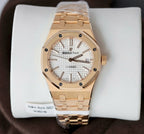 Audemars Piguet White Dial Watch 18K Gold Wrapped 37mm