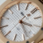 Audemars Piguet White Dial Watch 18K Gold Wrapped 37mm