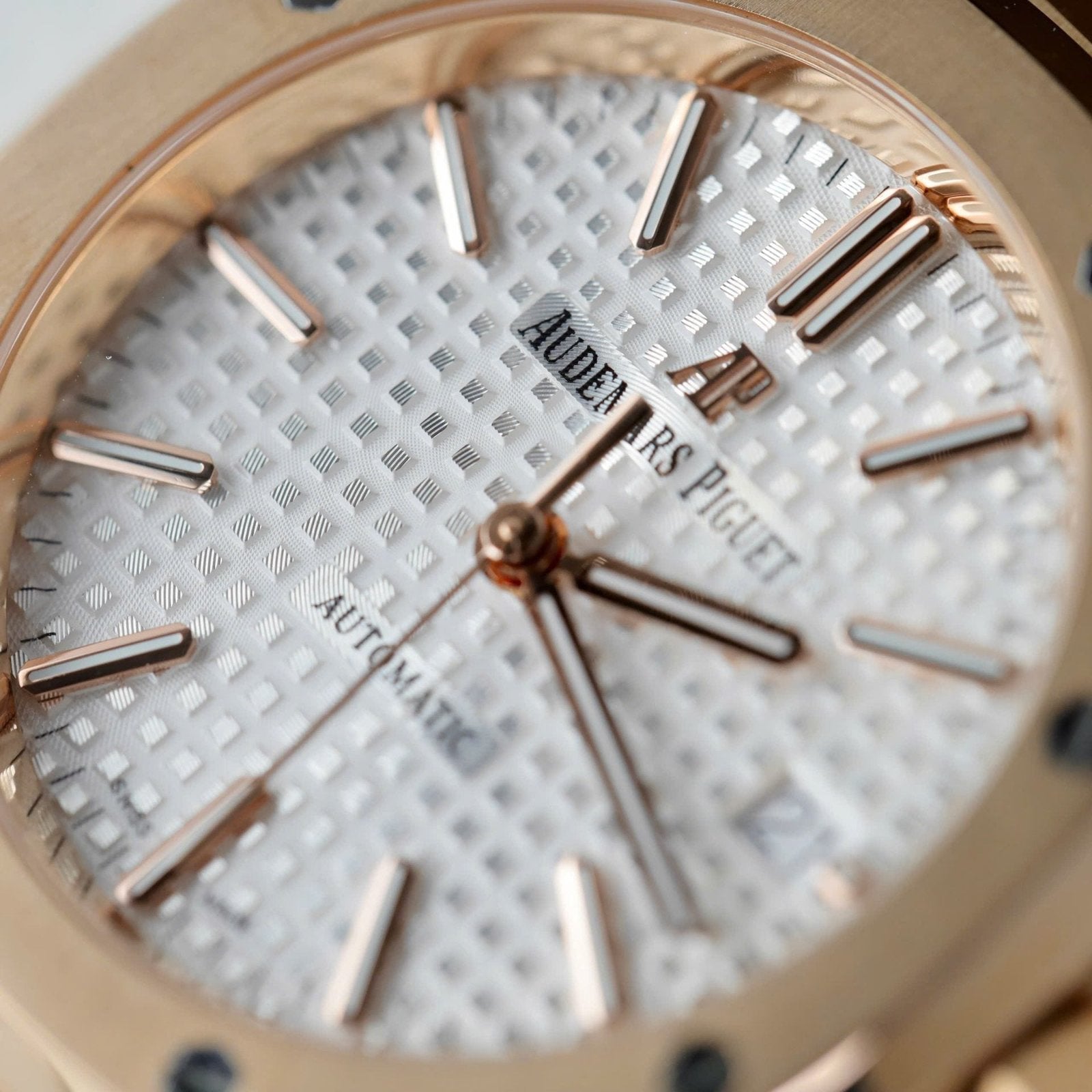 Audemars Piguet White Dial Watch 18K Gold Wrapped 37mm