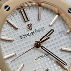 Audemars Piguet White Dial Watch 18K Gold Wrapped 37mm