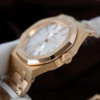 Audemars Piguet White Dial Watch 18K Gold Wrapped 37mm