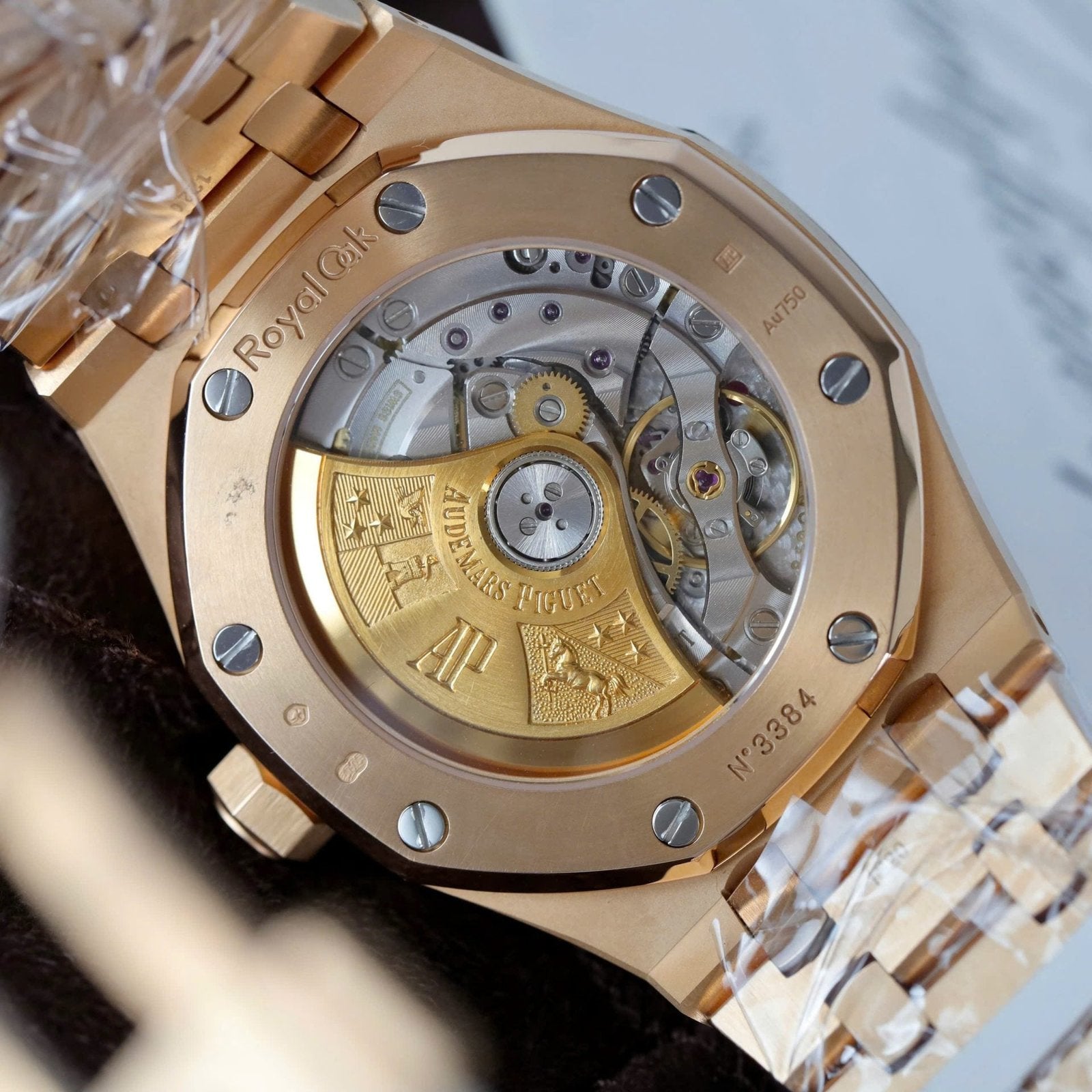 Audemars Piguet White Dial Watch 18K Gold Wrapped 37mm