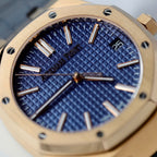 Audemars Piguet 15510R Royal Oak 50th Anniversary Dial Blue Watch 18K Gold Wrapped 41mm