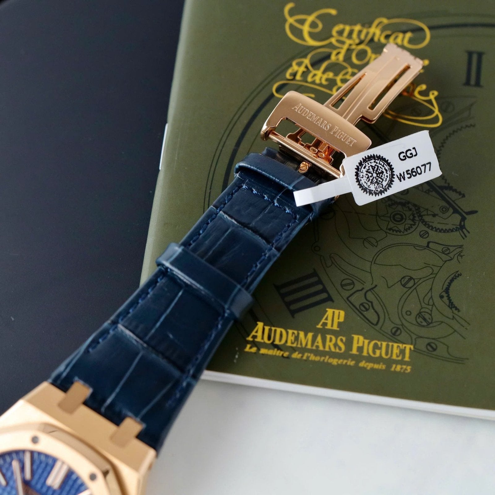 Audemars Piguet 15510R Royal Oak 50th Anniversary Dial Blue Watch 18K Gold Wrapped 41mm
