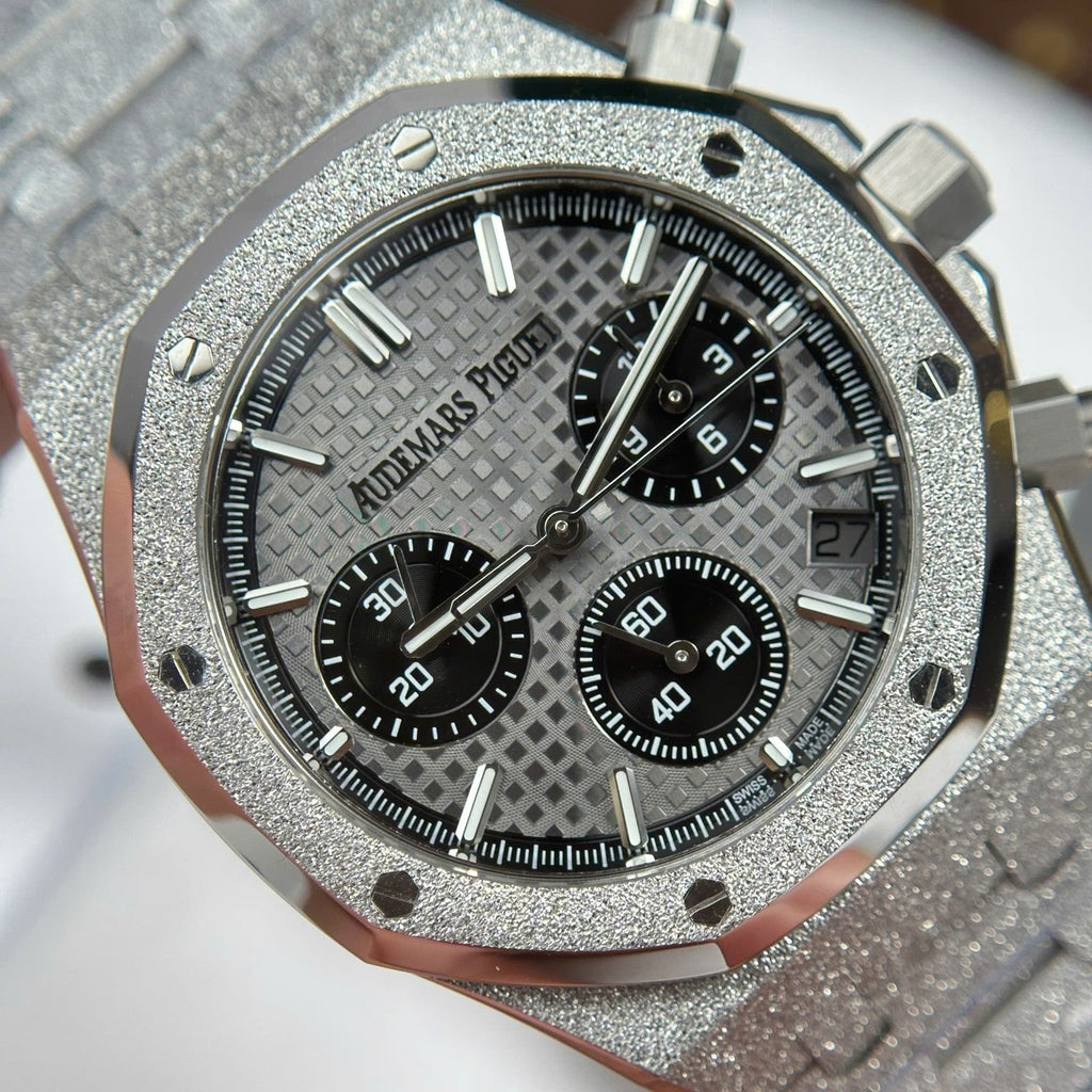 Audemars Piguet Watch Royal Oak Chronograph Frosted Gold 26240 Gray Dial 41mm