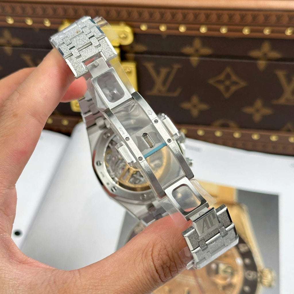 Audemars Piguet Watch Royal Oak Chronograph Frosted Gold 26240 Blue Dial 41mm