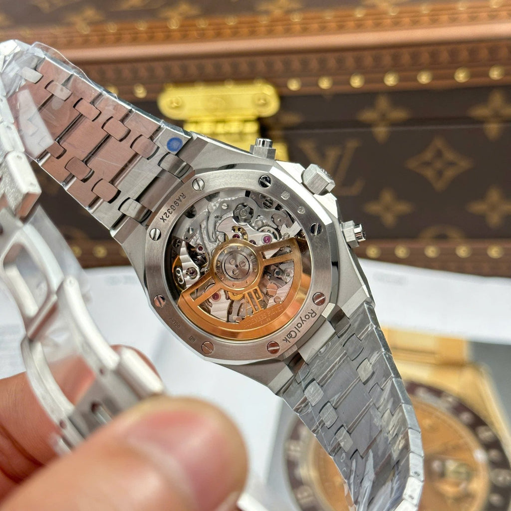 Audemars Piguet Watch Royal Oak Chronograph Frosted Gold 26240 Blue Dial 41mm