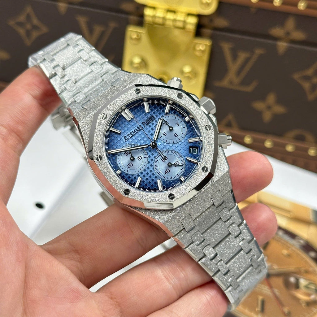 Audemars Piguet Watch Royal Oak Chronograph Frosted Gold 26240 Blue Dial 41mm